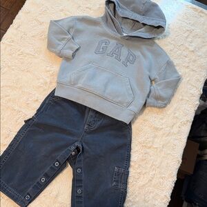 GAP Light Blue Hoodie with Logo.          Size 12-18 months